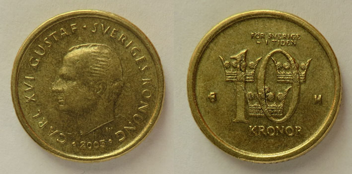 Швеция 10 крон 2005