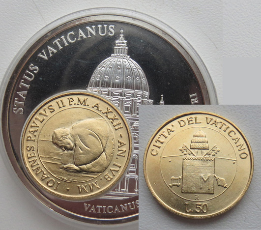 Ватикан 50 лир в жетоне